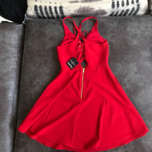 NWT NBD x the NAVEN TWINS RED DRESS SIZE XS - Picture 2 of 6